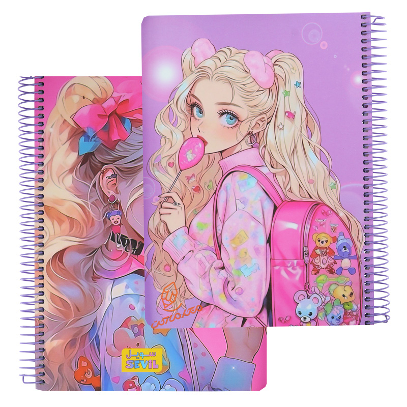 دفتر 100 برگ جلد سخت طرح انیمه کد 855 سویل SEVIL (9).jpg