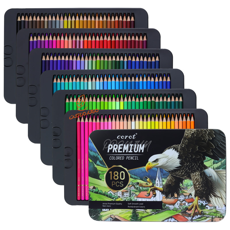 مداد رنگی 180 رنگ طرح عقاب کروت COROT (5).jpg