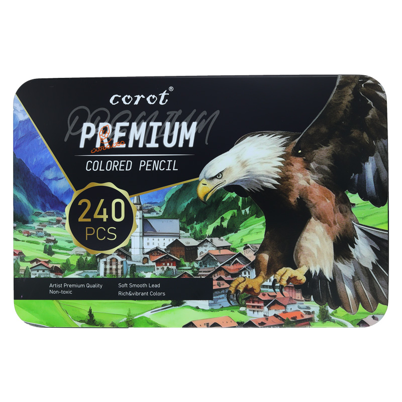 مداد رنگی 240 رنگ طرح عقاب کروت COROT (2).jpg