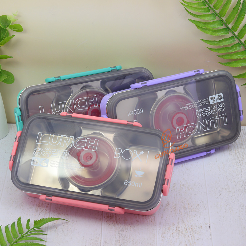 ظرف غذا داخل استیل 3 خانه مدل کلاسیک کد 88005