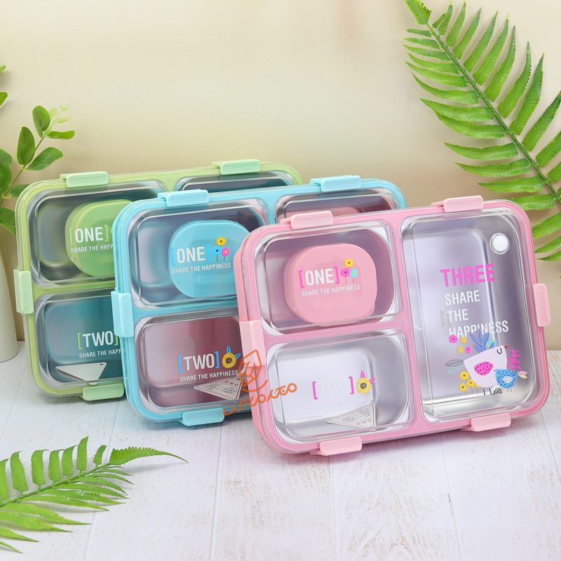 ظرف غذا 900 میل 3 خانه داخل استیل مدل کلاسیک کد 7135