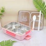 ظرف غذا 1000 میل 3 خانه داخل استیل طرح خرگوش کد 2355 MIFFY (1).jpg