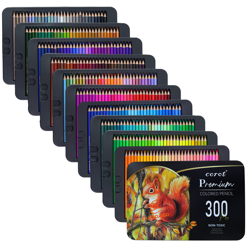 مداد رنگی 300 رنگ طرح عقاب کروت COROT (4).jpg