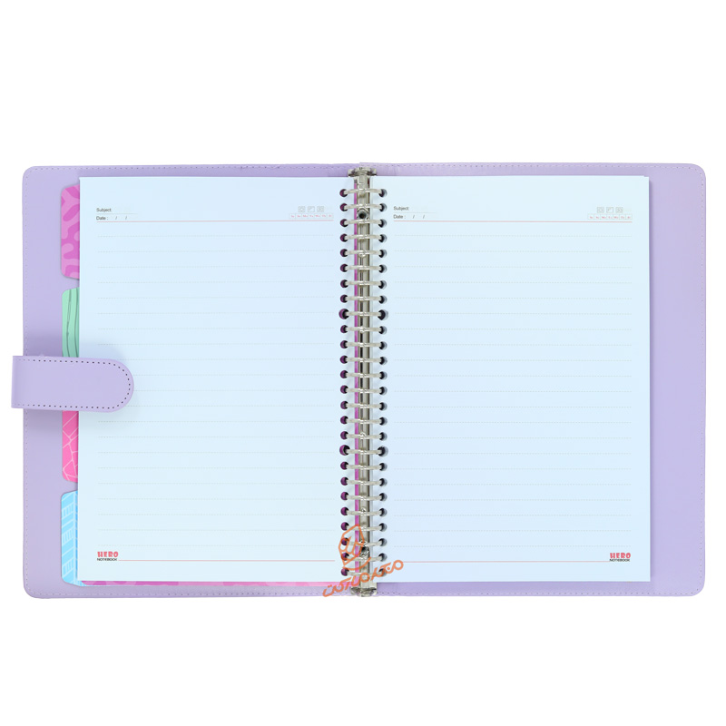 دفتر کلاسوری 100 برگ رنگی پاستلی کد 60 هیرو HERO.jpg