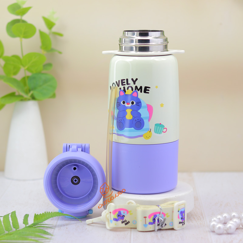 فلاسک 480 میل فانتزی طرح گربه بازیگوش H-298 (9).jpg