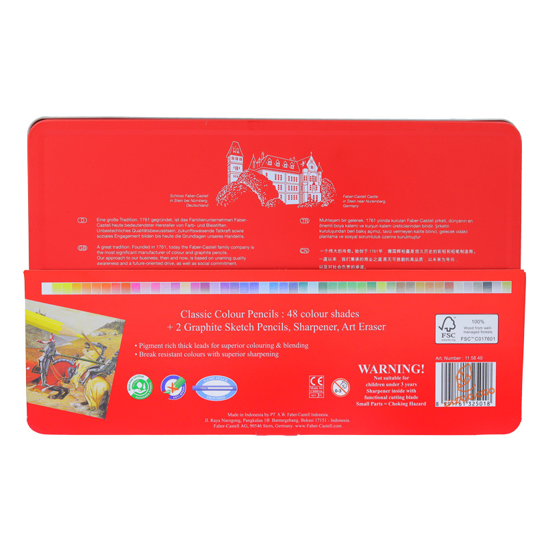مداد رنگی 48 رنگ کلاسیک جعبه فلزی فابرکاستل FABERCASTELL (2).jpg