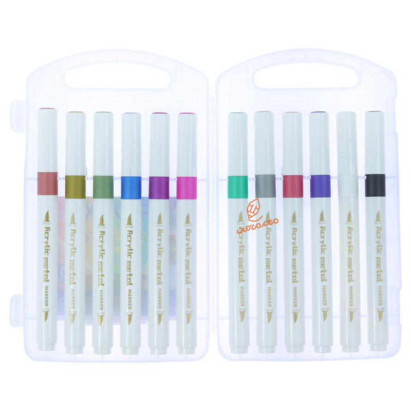 ماژیک اکریلیک 12 رنگ مدل متالیک P-1612 پیداکس PIDAX (3).jpg