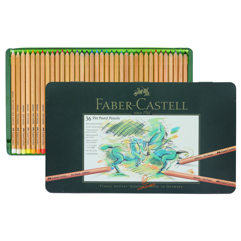 مداد رنگی پاستل 36 رنگ جعبه فلزی فابر کاستل FABERCASTELL