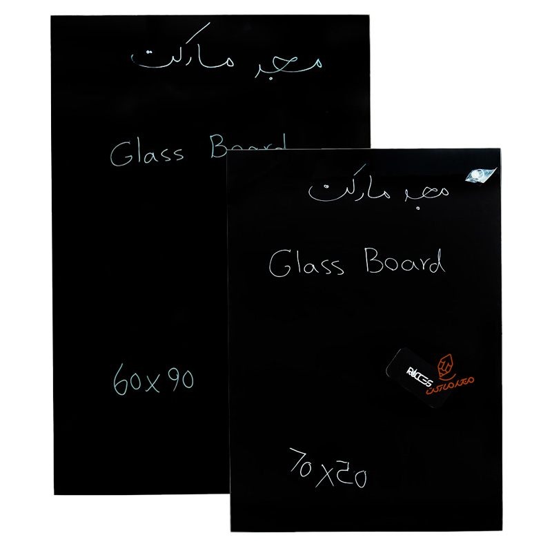 تخته گلس برد ( شیشه ای ) مغناطیسی مشکی