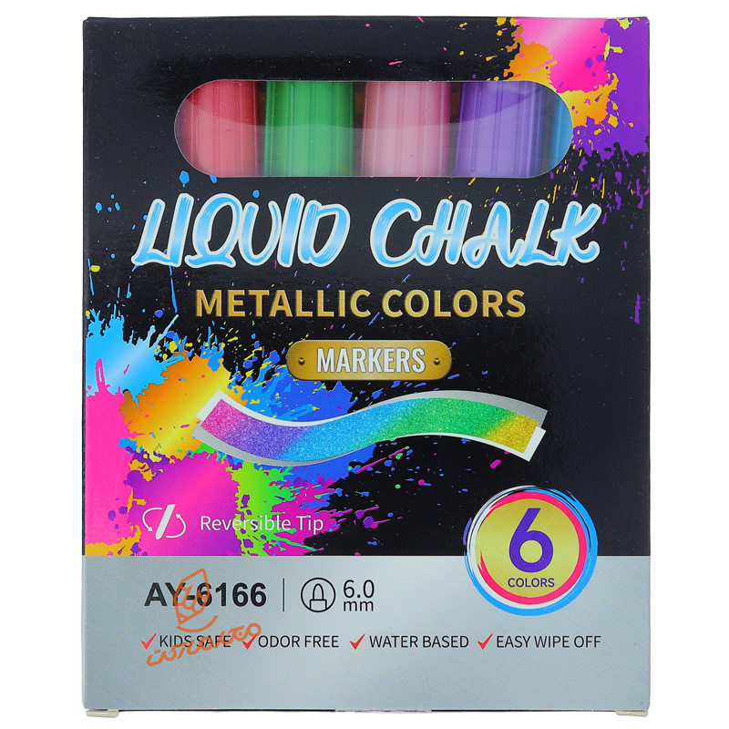 ماژیک گلس برد (شیشه ) 6 عددی AY-6166