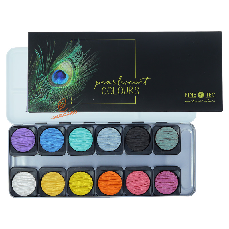 آبرنگ متالیک 12 رنگ مدل RAINBOW فاین تک FINETEC