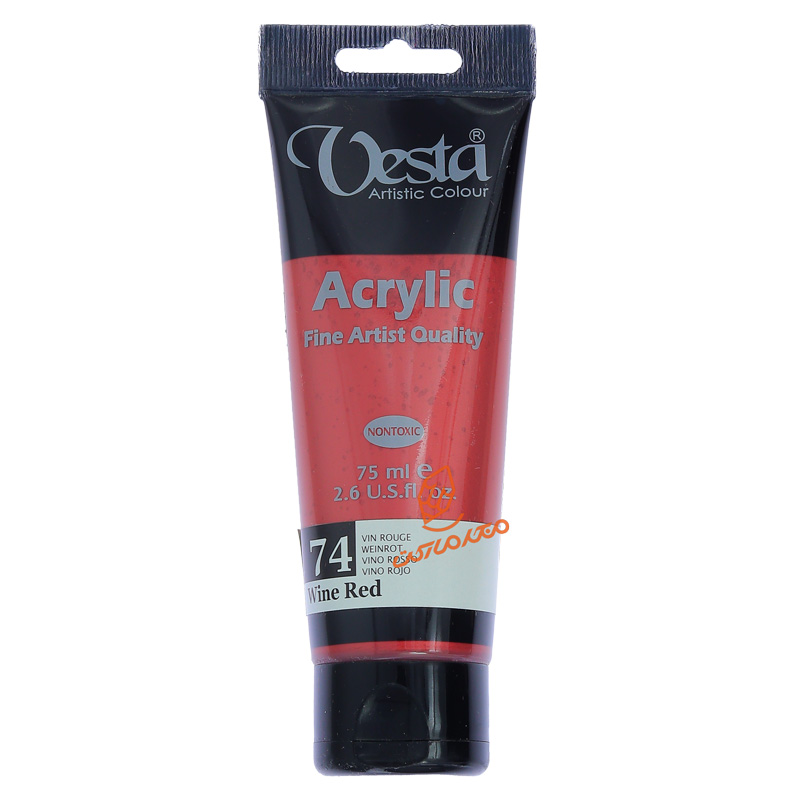 رنگ اکریلیک 75 میل تک رنگ وستا VESTA - Wine Red  74.jpg