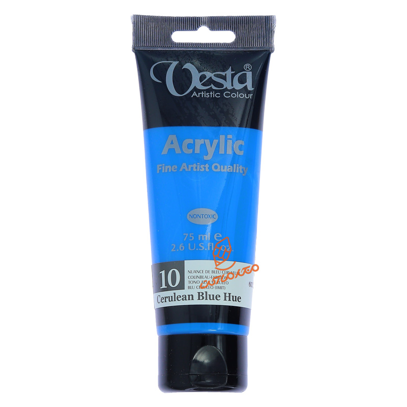 رنگ اکریلیک 75 میل تک رنگ وستا VESTA - Cerulean Blue Hue  10.jpg