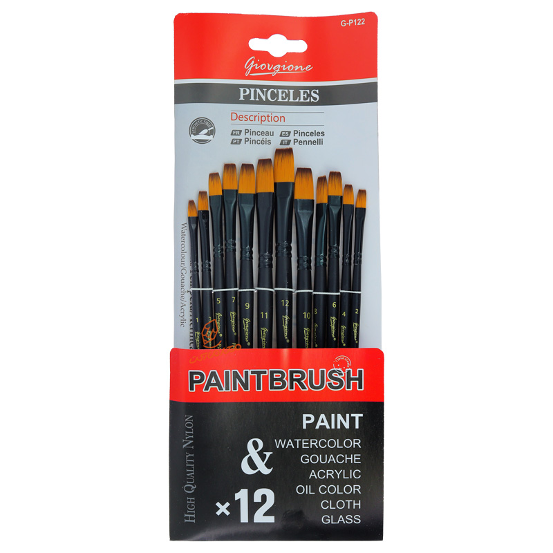 ست قلم مو سر تخت 12 عددی سری P-122 جورجیون GIORGIONE