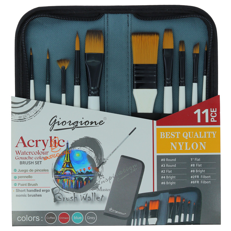 ست قلم مو میکس 10 عددی به همراه کیف G-F400 جورجیون GIORGIONE