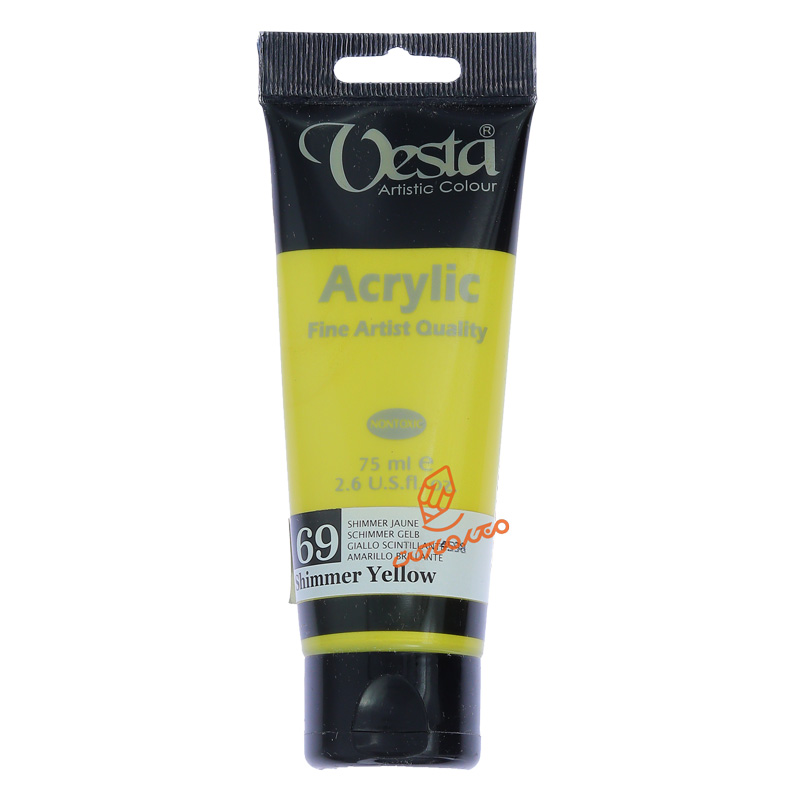 رنگ اکریلیک 75 میل تک رنگ وستا VESTA - Shimmer Yellow  69.jpg