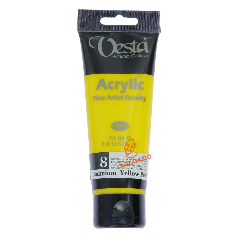 رنگ اکریلیک 75 میل تک رنگ وستا VESTA - Cadmium Yellow Pale Hue  08.jpg