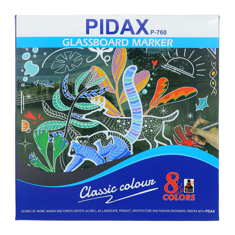 ماژیک وایت برد شیشه (گلس برد) 8 عددی p-760 پیداکس PIDAX