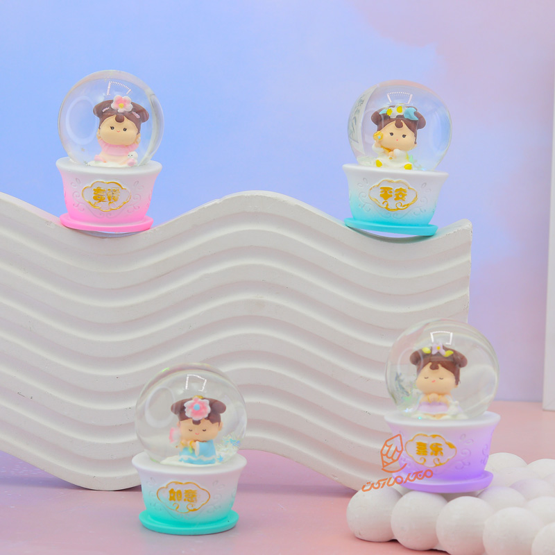 گوی فانتزی چراغ دار 7 سانت مدل فرشته  کد D-04