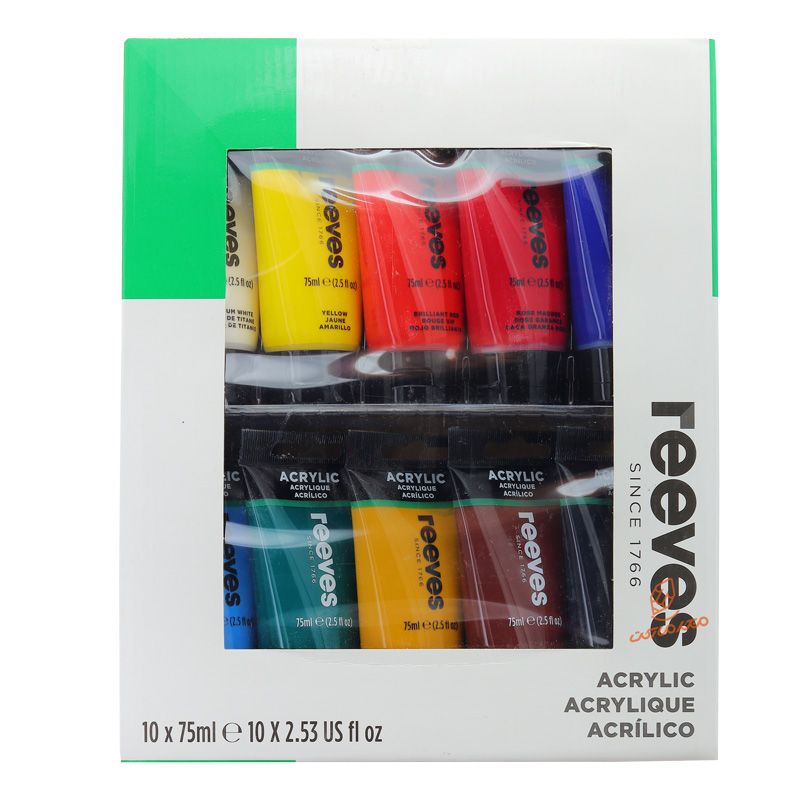 ست اکریلیک 10 رنگ 75 میل ریوز REEVES