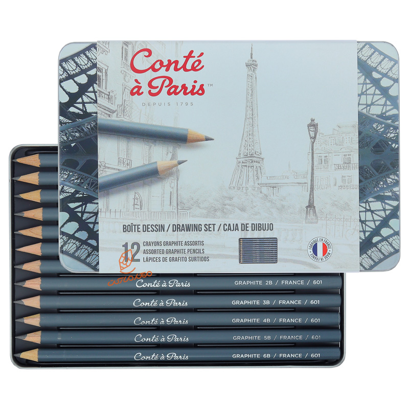 ست مداد طراحی 12 عددی کنته پاریس CONTE A PARIS