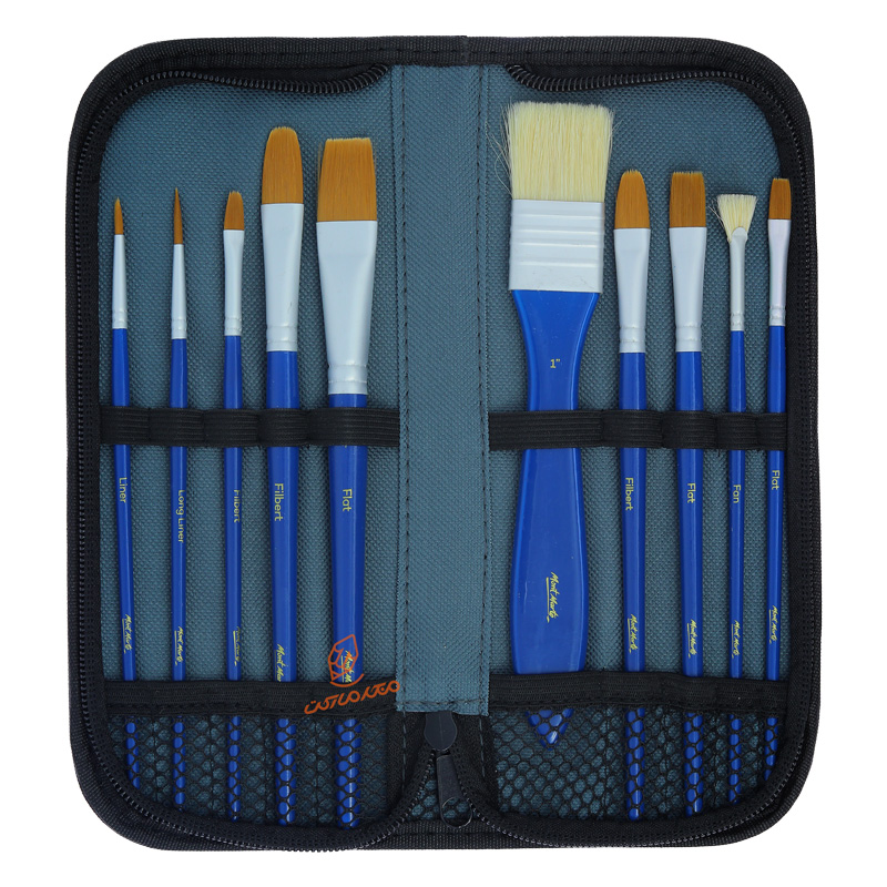 ست قلم مو میکس (مخصوص اکریلیک) 10 عددی به همراه کیف 0037 مونمارت MONTMART (6).jpg