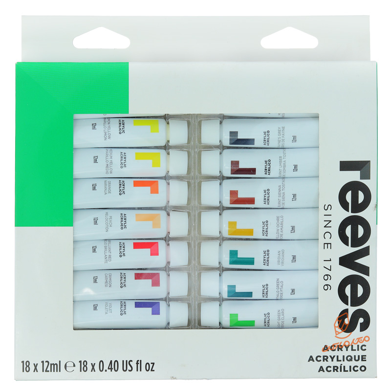 ست اکریلیک 18 رنگ 12 میل ریوز REEVES