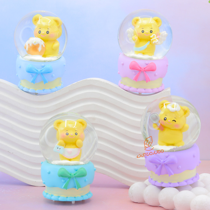 گوی فانتزی چراغ دار 10 سانت مدل خرس مهربون کد C-01