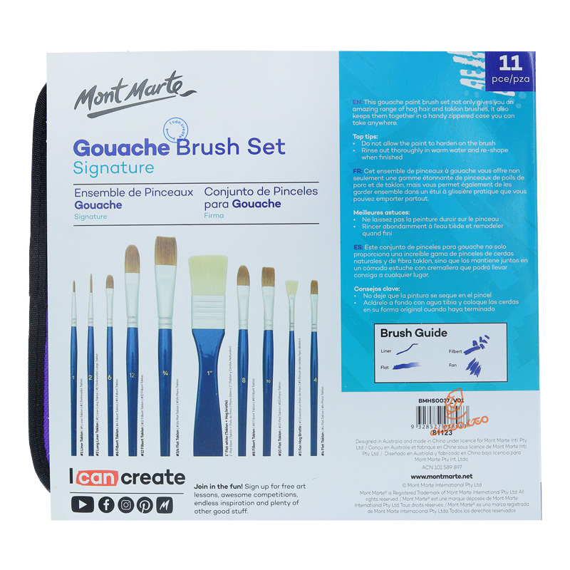 ست قلم مو میکس (مخصوص اکریلیک) 10 عددی به همراه کیف 0037 مونمارت MONTMART (3).jpg