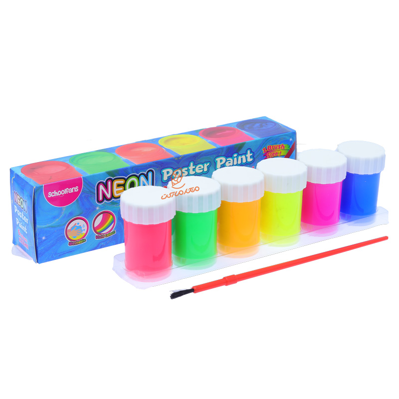 گواش 6 رنگ سری نئون اسکول فنس کد 92429