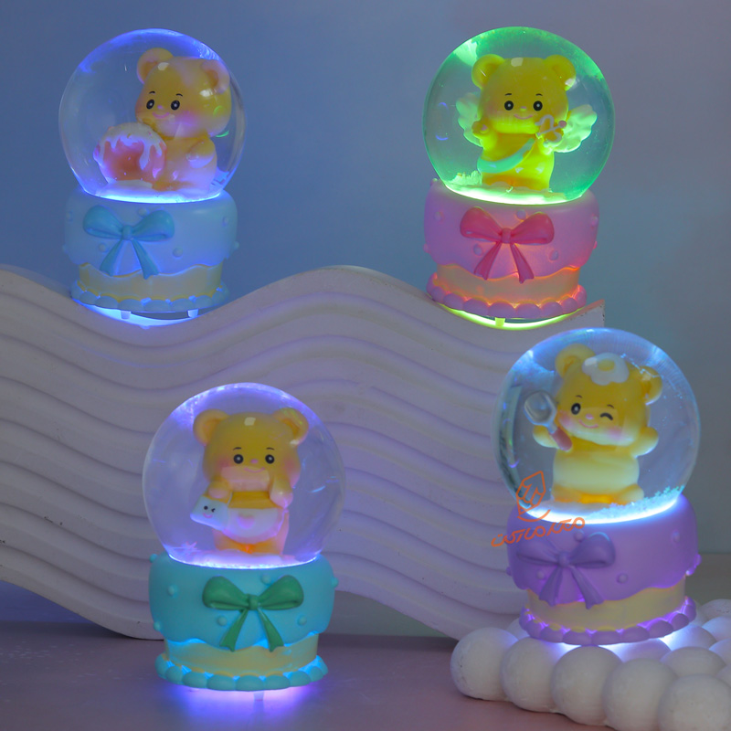 گوی فانتزی چراغ دار 10 سانت مدل خرس مهربون کد C-01 (6).jpg