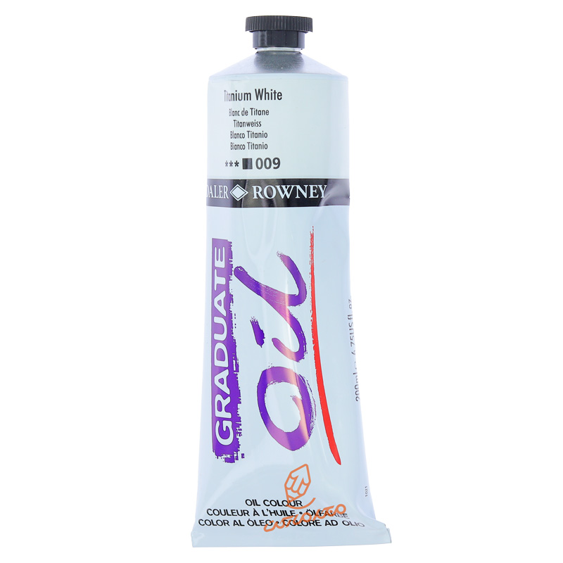 رنگ روغن دالر رونی 200 میل TITANIUM WHITE 009 سری GRADUATE