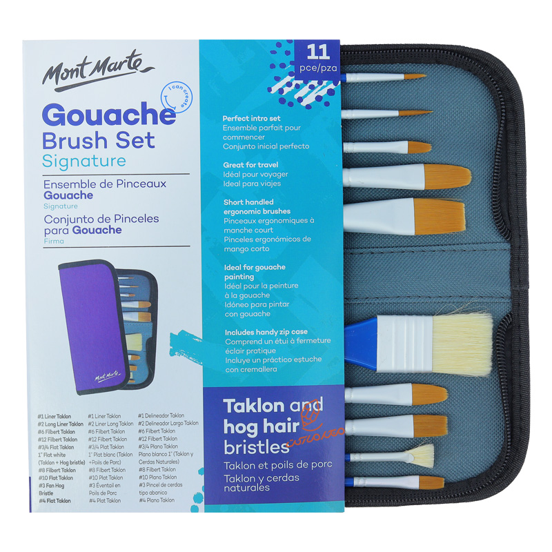 ست قلم مو میکس (مخصوص اکریلیک) 10 عددی به همراه کیف 0037 مونمارت MONTMART (2).jpg