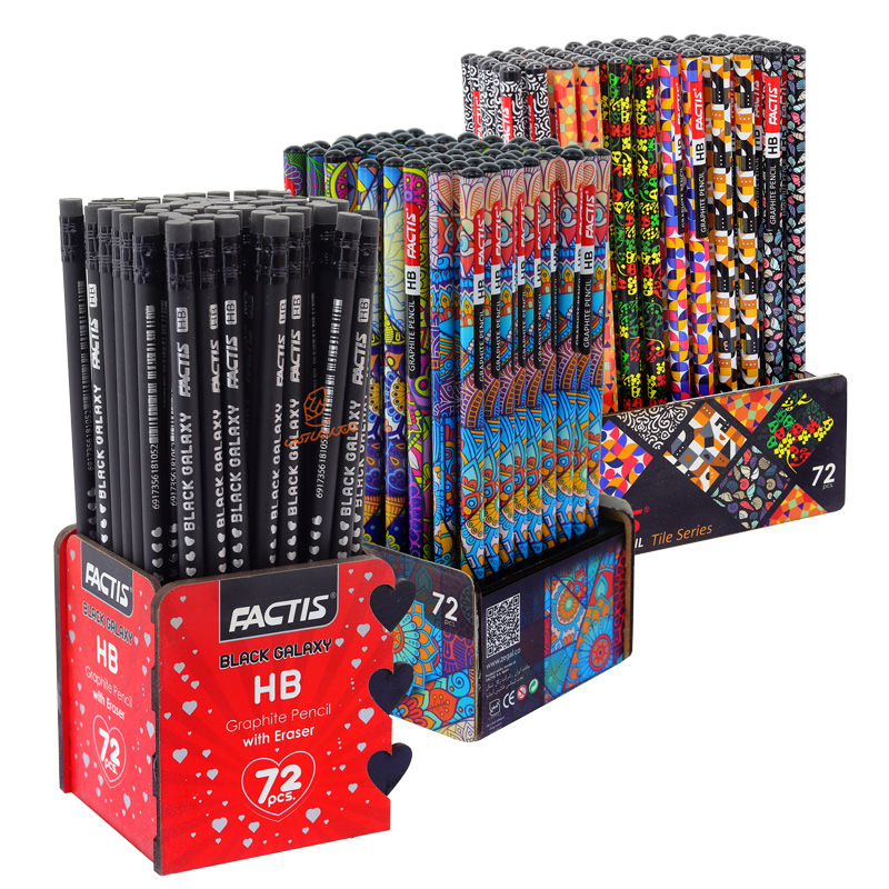 مداد مشکی 72 عددی بدنه طرحدار فکتیس FACTIS