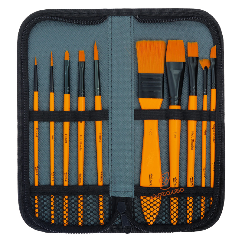 ست قلم مو میکس (مخصوص اکریلیک) 10 عددی به همراه کیف 0030 مونمارت MONTMART (5).jpg