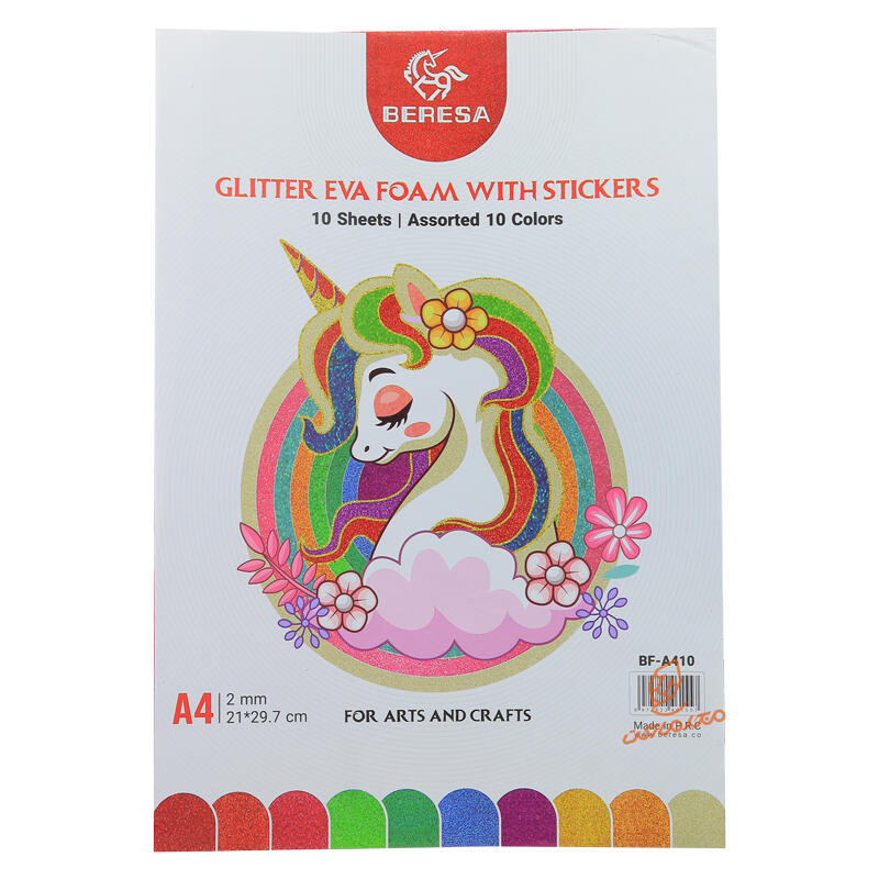 فوم رنگی اکلیلی چسبی A4 بسته 10 عددی