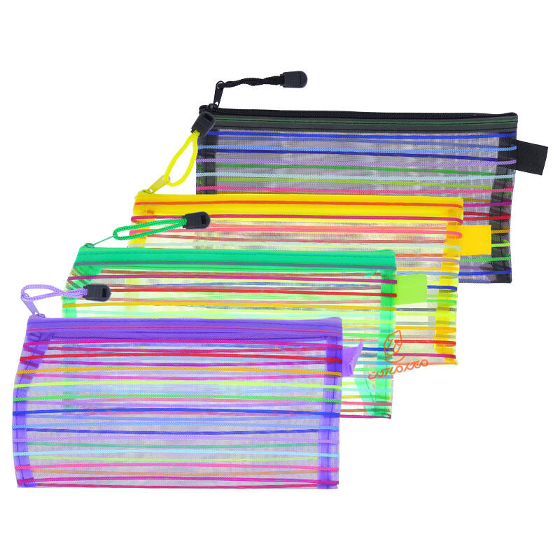 پوشه زیپ دار توری رنگی سایز ملخی