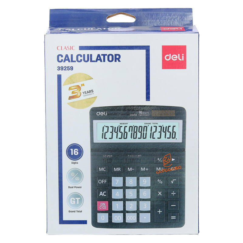 ماشین حساب رومیزی 16 رقم دلی مدل 39259