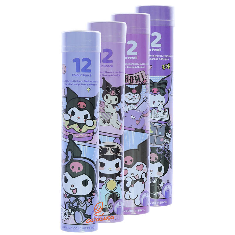 مداد رنگی 12 رنگ استوانه ای طرح کرومی U-1203