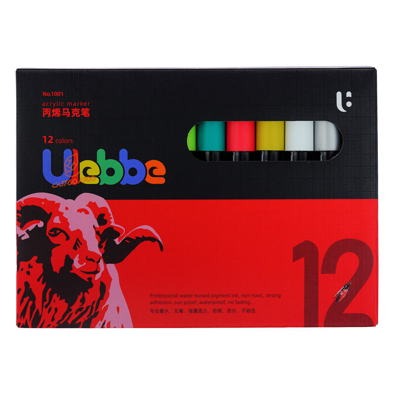 ماژیک اکریلیک 12 رنگ ULEBBE (2).jpg