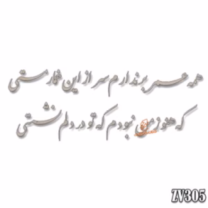 حروف کالیگرافی "همه عمر برندارم سر از این خمار مستی که هنوز من نبودم که تو در دلم نشستی" (VZ305)