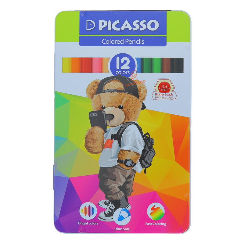 مداد رنگی 12 رنگ جعبه فلزی پیکاسو PICASSO (2).jpg