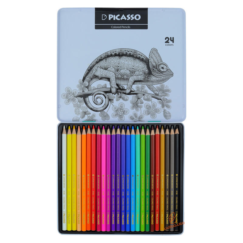 مداد رنگی 24 رنگ جعبه فلزی پیکاسو PICASSO (3).jpg