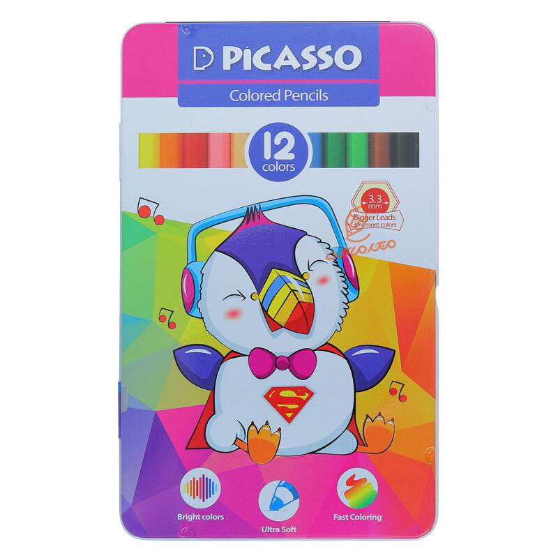 مداد رنگی 12 رنگ جعبه فلزی پیکاسو PICASSO (4).jpg
