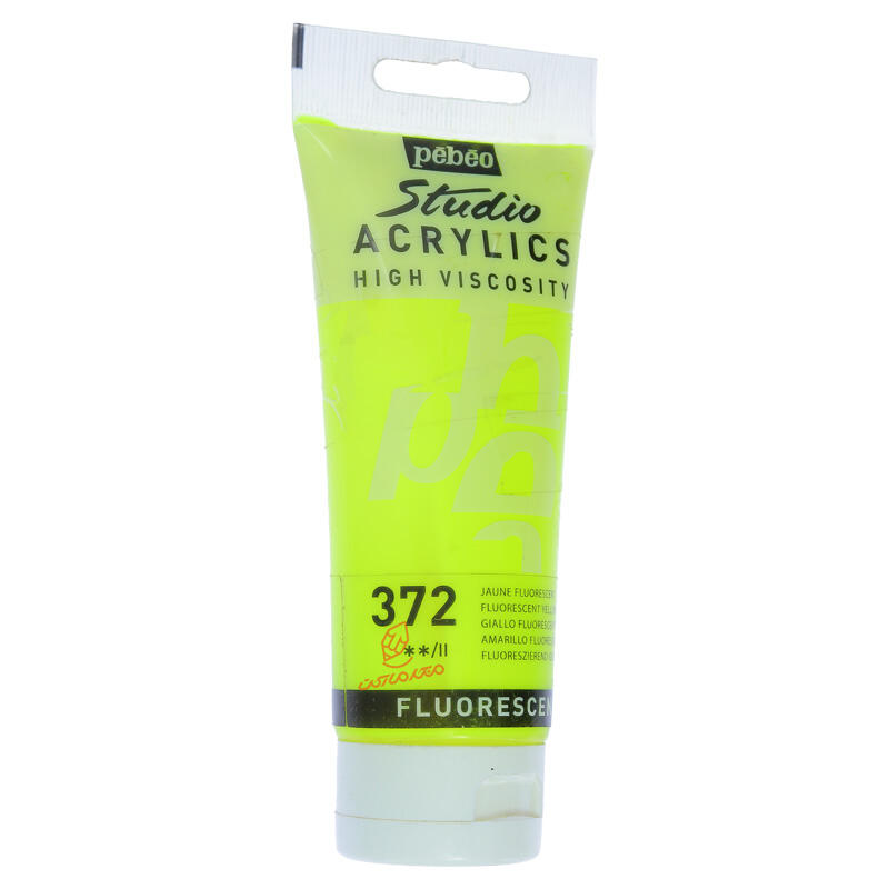 رنگ اکریلیک تک رنگ 100 میل پ ب او PEBEO - Fluorescent Yellow  372.jpg