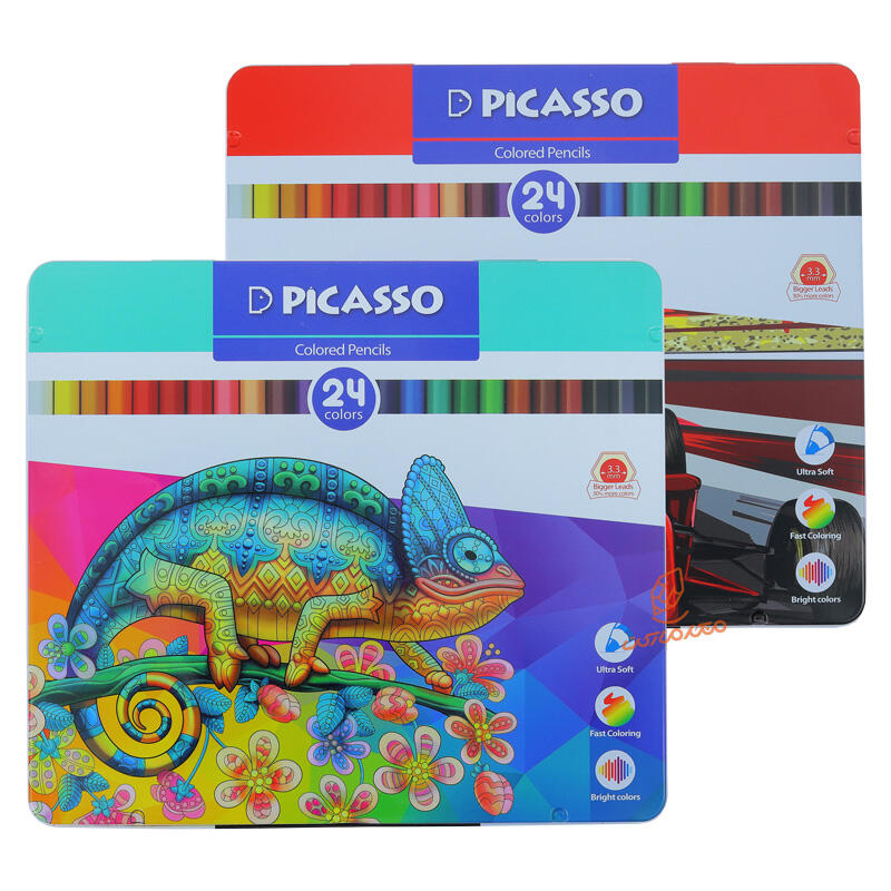 مداد رنگی 24 رنگ جعبه فلزی پیکاسو PICASSO (1).jpg