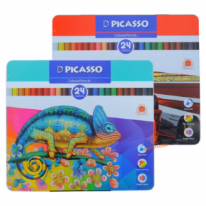 مداد رنگی 24 رنگ جعبه فلزی پیکاسو PICASSO
