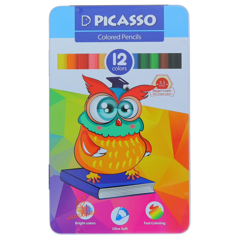 مداد رنگی 12 رنگ جعبه فلزی پیکاسو PICASSO (5).jpg