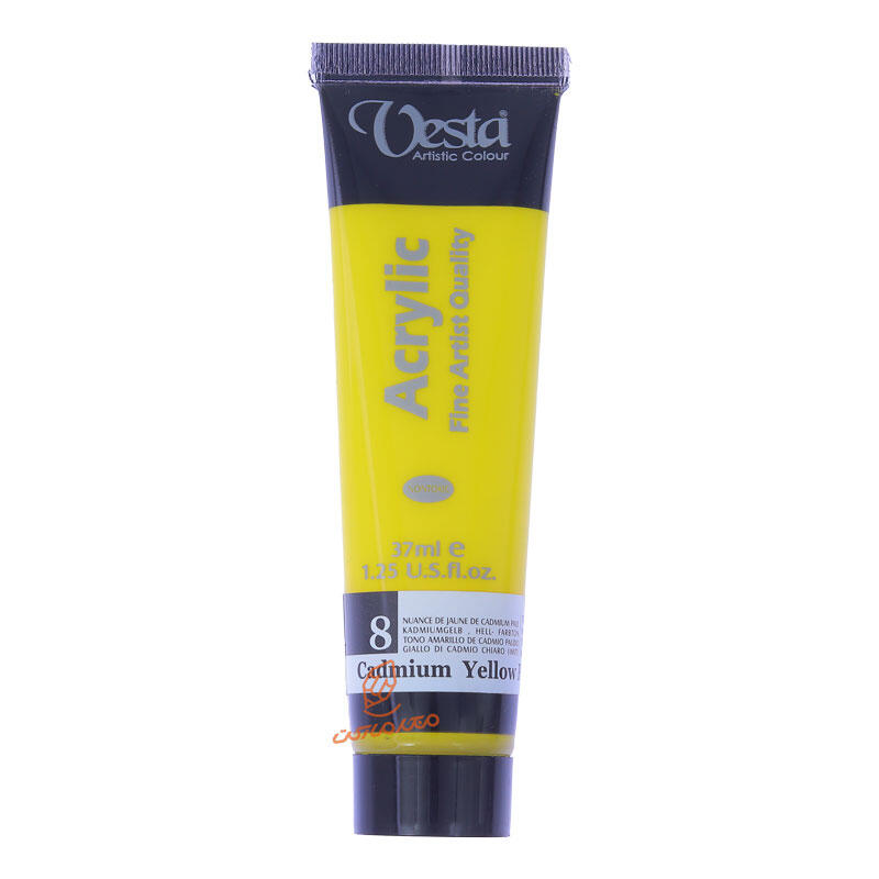 رنگ اکریلیک 37 میل تک رنگ وستا VESTA - Cadmium Yellow Pale Hue  08.jpg