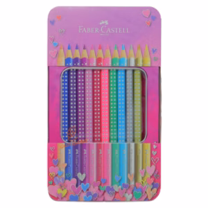 مداد رنگی 12 رنگی جعبه فلزی گریپ اسپارگل فابر کاستل FABERCASTELL